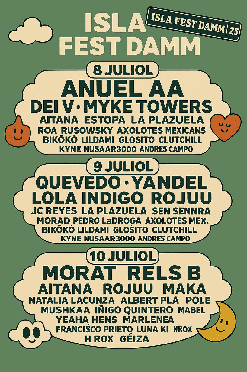 Cartellera de tots els artistes convidats