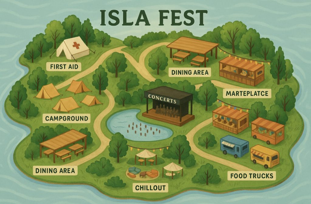 Mapa dels espais d’Isla Fest Damm|25